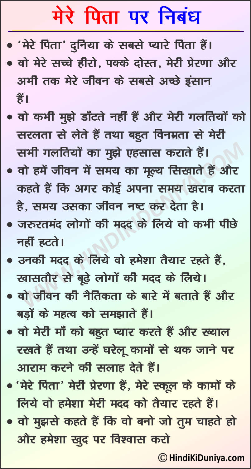 Essay on My Father in Hindi