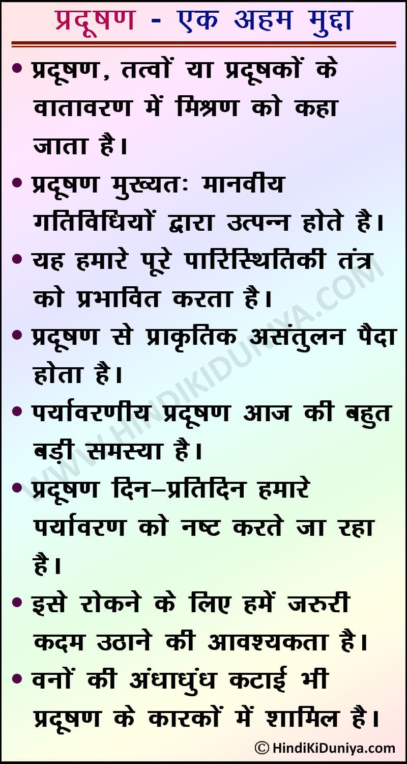 write essay on pollution in hindi